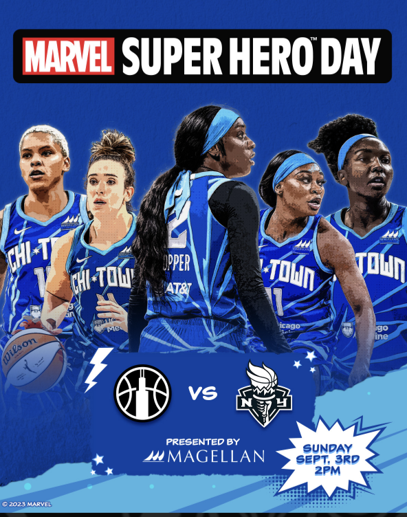 Marvel Super Hero Day Chicago Sky Marvel Super Hero Day Chicago Sky